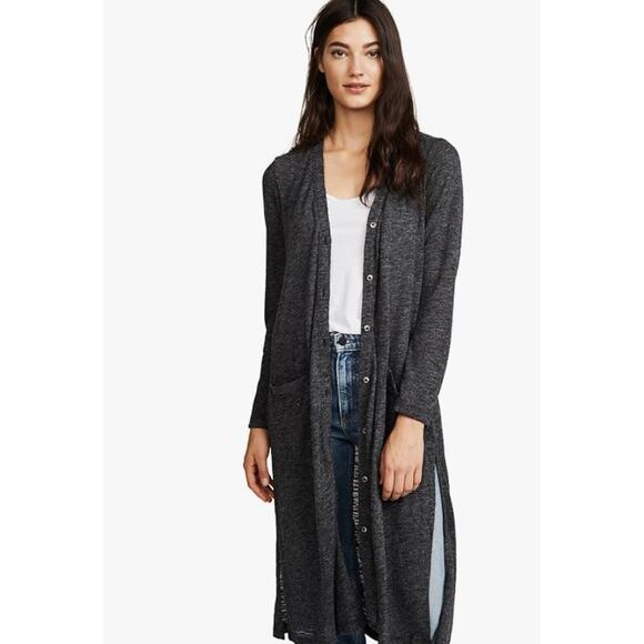 NEW Splendid Gray Button Down Maxi Cardigan Size Small Ashbourne - Picture 2 of 9